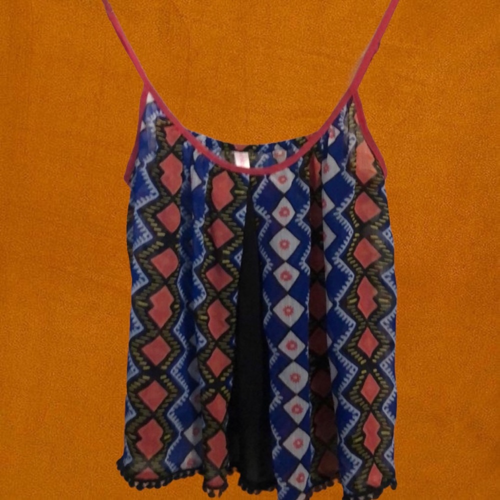 Tribal Print Sheer Crop Top